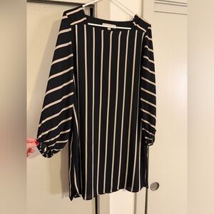 Loft Black Stripped Dress